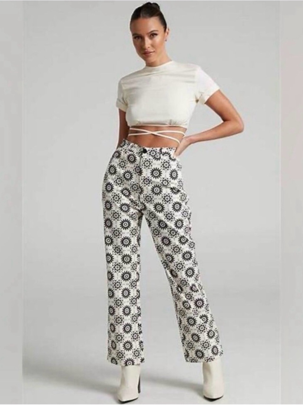 Rolla's Women's Plaza Bootcut Cropped  Denim Cotton Pants Size Small
